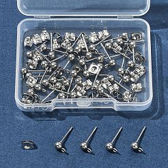 40 Stück Ohrstecker-BeZubehör aus 304 Edelstahl mit Kugelkopf&nbsp;STAS-FS0001-76P