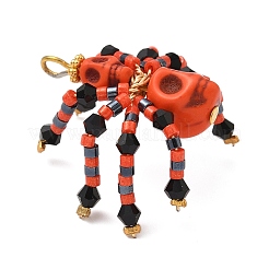 Anhänger aus gefärbtem synthetischem Türkis und Glasperlen mit Halloween-Motiv&nbsp;PALLOY-MZ00774-04