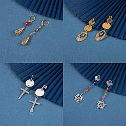 32 pieza de 8 estilos de perno prisionero y 24 piezas de 6 estilos de accesorios para aretes de palanca de acero inoxidable 304&nbsp;FIND-SZ0002-10