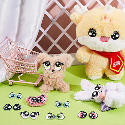 12 par de 6 estilos de ojos de muñeca de fieltro para manualidades&nbsp;DOLL-WH0009-004