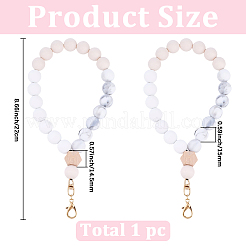 1 pendentif décoratif en silicone et bois&nbsp;HJEW-BM0001-61D