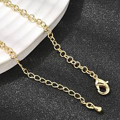 Colliers à maillons rolo en laiton de 3.5 mm pour femmes&nbsp;NJEW-F366-02A