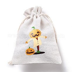 Pochettes de rangement en tissu de coton halloween&nbsp;LS-ABAG-M004-01E