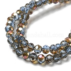 Fili di perline rondelle sfaccettate di vetro elettroplate&nbsp;EGLA-D020-6x4mm-54