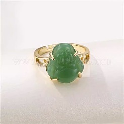Verstellbare Fingerringe aus Messing und Harz für Damen&nbsp;FS-WG6D172-01