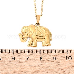 Collane con ciondolo in acciaio inossidabile 304 a forma di elefante&nbsp;NJEW-H059-06G
