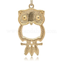 Splendente d'oro placcato lega strass gufo grandi ciondoli per gioielli halloween&nbsp;RB-J202-01G