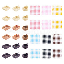 18 pz 9 stili di ornamenti in miniatura in resina per cestini rettangolari&nbsp;DIY-TA0015-49