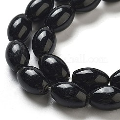 Natürliche schwarze Jaspis Perlen Stränge&nbsp;G-B106-B17-01