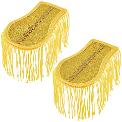 1 paire d'épaulettes à pompons en tissu non tissé et polyester&nbsp;AJEW-CN0007-72A-01