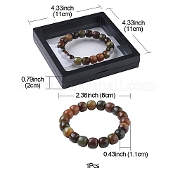 Bodhi-Holzsäulen-Stretch-Armband für Damen&nbsp;BJEW-YW0001-04B