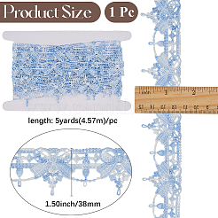Patchs en ruban de polyester à coudre avec broderie florale&nbsp;AJEW-GF0011-21B