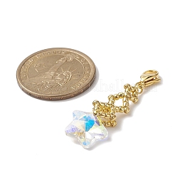 Décorations de pendentifs en verre coeur/lune/étoile/flocon de neige/croix&nbsp;HJEW-MZ00004