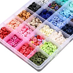 24 Farben handgemachte Fimo Perlen&nbsp;CLAY-X0011-03C