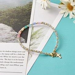 Braccialetto di perline di semi di vetro per le donne della ragazza&nbsp;BJEW-JB06746-03