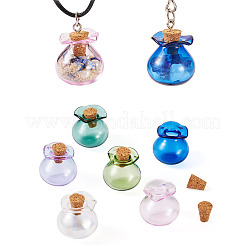 6 stücke 6 farben glückstasche form glas korken flaschen ornament&nbsp;AJEW-TA0001-73