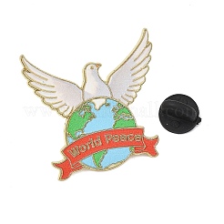 Broches en émail colombe de la paix mondiale&nbsp;AL-I001-01G-02