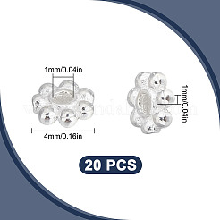 20pcs 925 perles en argent sterling&nbsp;STER-DR0001-24