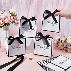 10 Stück Dankeschön-Geschenkverpackungsbox aus Papier mit Schleife&nbsp;CON-WH0112-065B