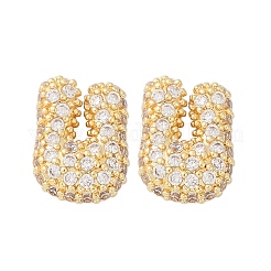 Boucles d'oreilles en laiton avec zircone cubique de micro pave&nbsp;EJEW-Z091-04G-U