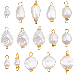 75 Stück 15 Stil ABS Imitation Perle Acryl Verbinder Charms&nbsp;PALLOY-BM00003