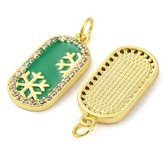 Colgantes de circonita cúbica micro pavé de latón de la serie navideña&nbsp;KK-S401-03G-C