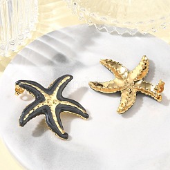 Pendientes de estrella de mar de acero inoxidable 304 esmaltados&nbsp;SA-CBA46AF-23G
