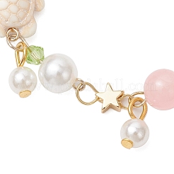 Pulseras con dijes de cuentas de turquesa sintética&nbsp;BJEW-JB11849-02