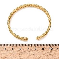 Geflochtene Messing-Armreifen für Damen&nbsp;BJEW-C157-01G