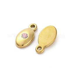 Dijes de acero inoxidable 304 chapados en oro real de 14k&nbsp;STAS-R005-09G-04