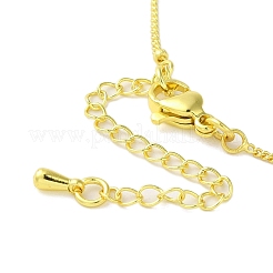 Halsketten mit Anhänger aus Messing mit Mikropflaster und klarem Zirkonia für Damen&nbsp;NJEW-E106-20G-03