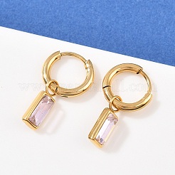 Pendientes de aro rectangulares de acero inoxidable 304&nbsp;EJEW-I320-29G