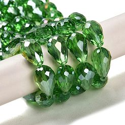 Chapelets de perles en verre électroplaqué&nbsp;EGLA-D015-15x10mm-19