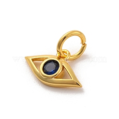 Breloques en laiton avec zircone cubique de micro pave&nbsp;KK-U033-21G-01