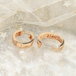 Pendientes de aro con circonita cúbica transparente y baño de latón&nbsp;EJEW-M090-01G-04