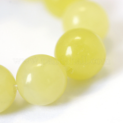 Jade naturel de citron chapelets de perles rondes&nbsp;X-G-E334-6mm-07