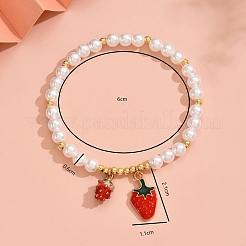 Latón pulseras de charm de esmalte&nbsp;GU0382-3