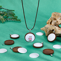 DIY-Sets zur Herstellung von Halsketten mit Anhängern aus Holz- und Kunstlederkordeln&nbsp;DIY-PH0031-61B