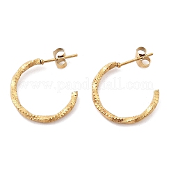 Orecchini a bottone a forma di C in acciaio inossidabile 304&nbsp;EJEW-R017-02G-04