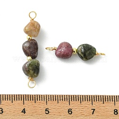 3 pz. 3 stili di pepite di tormalina multicolore naturale con perline e ciondoli con anelli in ottone&nbsp;PALLOY-JF05498