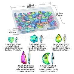 48 pièces 15 pendentifs en strass de verre de style&nbsp;EGLA-YW0001-41
