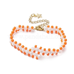 Bracciali di perline di vetro fatti a mano per le donne&nbsp;BJEW-MZ00125