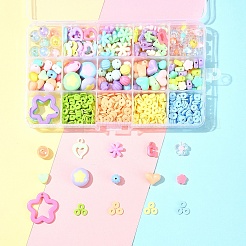 Kits de accessoires de fabrication de bijoux en perles acryliques et en argile polymère&nbsp;DIY-FS0006-86