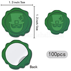 100 Stück Wachssiegelaufkleber zum St. Patrick's Day&nbsp;DIY-CP0010-17D