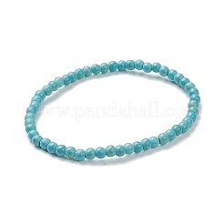 Turquoise synthétique bracelets en perles extensibles&nbsp;BJEW-A117-A-18