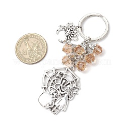 Porte-clés en alliage de verre galvanisé de style tibétain pour Halloween&nbsp;KEYC-JKC01241