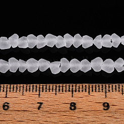 Fili di perline di vetro trasparente smerigliato&nbsp;GLAA-N016-4mm-11