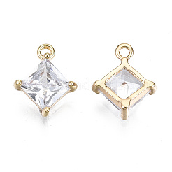 Ciondoli in ottone zirconi chiari micro pavé&nbsp;KK-T056-65G-NF