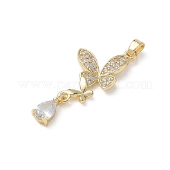 Pendenti in zirconi cubici trasparenti in micro pavè di ottone&nbsp;KK-A299-10G