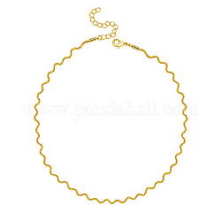 Halskette mit gedrehten Wellengliedern aus Messing für Damen, golden, 15.75 Zoll (40 cm)